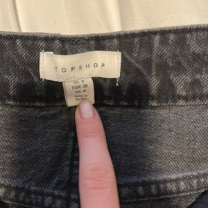 Top shop black denim skirt